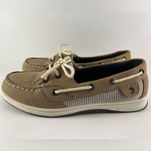 Reel Legends Women’s Size 6 Shoe Sanibel Tan Boat Loafers Dock Slip On Shoes EUC